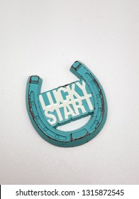 Lucky Start Horse Shoe Metal Key Chain 