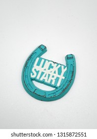 Lucky Start Horse Shoe Metal Key Chain 