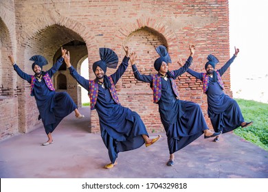 Ludhiana,  Punjab / India -  March 17 2020: A Group Of Punjabi Dance Artists