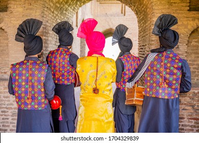 Ludhiana,  Punjab / India -  March 17 2020: A Group Of Punjabi Dance Artists