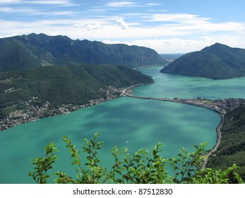 Lugano Lake In Switzerland