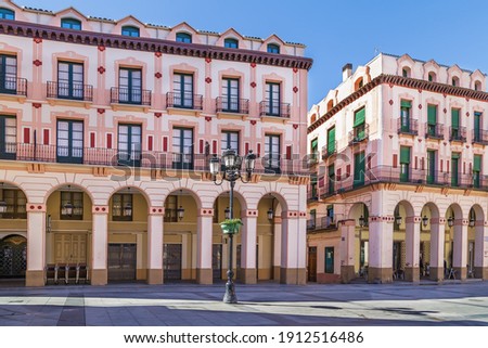 Luis Lopez Allue Square in Huesca city center, Aragon, Spain