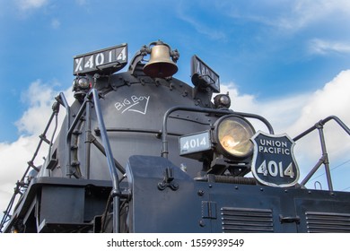 Luling, Texas - 6 November 2019: The Front Of The Union Pacific Big Boy Steam Engine Number 4014