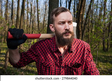 Lumber Jack Hipster Lumbersexual Men Man Wood Forest Axe 