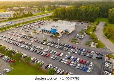 LUMBERTON, NC, USA - JUNE 22, 2019: Aerial photo Lumberton Honda USA