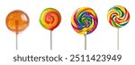 Luminescent lollipop isolated on white background, clipped path, full depth of field