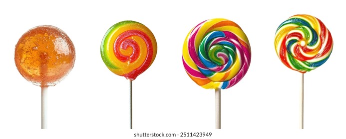 Luminescent lollipop isolated on white background, clipped path, full depth of field