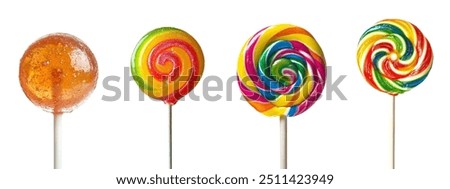 Luminescent lollipop isolated on white background, clipped path, full depth of field