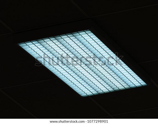 Luminous Ceiling Square Panels Blue Toned Royalty Free Stock Image