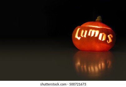 Luminous Pumpkin Containing The Word Lumos