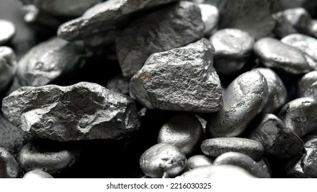 lump of silver or platinum or rare earth mineral on a floor - Shutterstock ID 2216030325