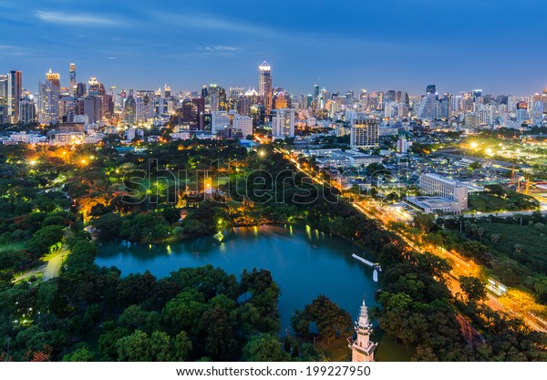 Lumpini Park Bangkok Night Stock Photo Edit Now