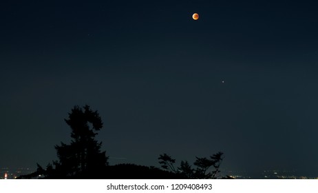 The Lunar Eclipse 2018, Photographed From The Mountain 