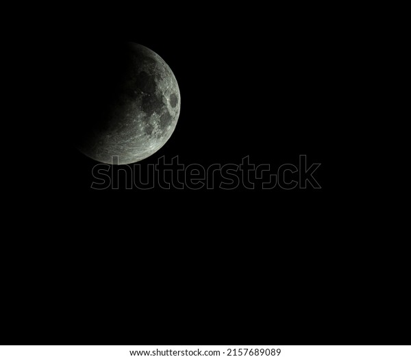 Lunar\
eclipse, the shadow of the earth covers the\
moon