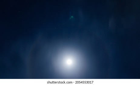 A Lunar Halo Around The Moon.