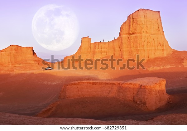 Lunar landscape in the desert.  Iran. Dasht-e Lut\
desert. 