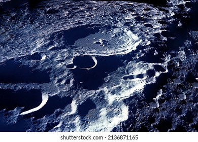 Lunar surface in craters. Elements of this image furnished by NASA. High quality photo