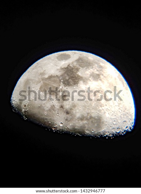 Lunar Surface through a\
telescope