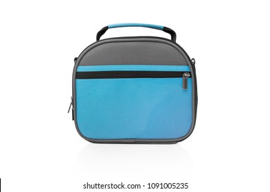 Lunch bag isolated on white background. Convenient for office, school, university or travel.