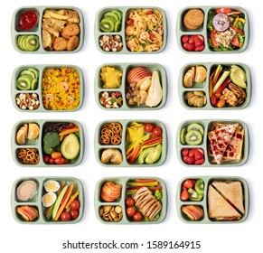 Lunch box with delicious food isolated on a white background - Powered by Shutterstock