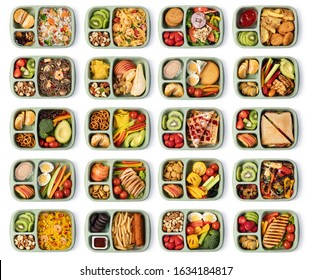 Lunch box with delicious food isolated on a white background - Powered by Shutterstock