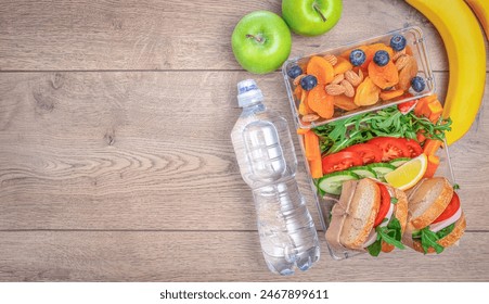 Lunch box with mixed vegetables and snacks, concept of vacation nutrition, tourism, healthy snack, - Powered by Shutterstock