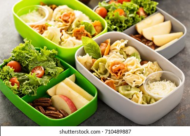 Lunch Boxes With Food Ready To Go For Work Or School, Ahead Meal Preparation Or Dieting Concept