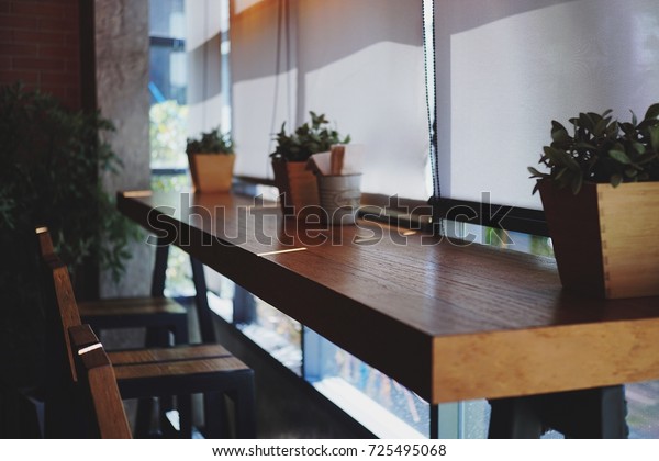 Lunch Break Table Chairs Small Trees Stock Photo Edit Now