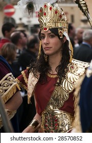 LUQA, MALTA - APR 10 - Persian Queen During The Good Friday Procession In Malta April 10, 2009