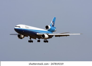 Luqa, Malta April 21, 2008: Avient McDonnell Douglas DC-10-30CF On Finals Runway 32.