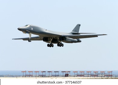 Luqa, Malta September 22, 2005: United States Air Force Rockwell B-1B Lancer [86-0109] On Finals Runway 32.