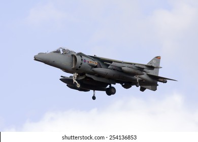 Luqa, Malta September 25, 2009: Royal Air Force British Aerospace Harrier GR7A Finals Runway 32. Arriving To Participate In Malta Airshow 2009 Held 2 Days Later. 