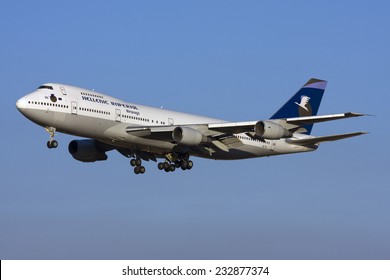 Luqa, Malta September 4, 2010: Hellenic Imperial Airways Boeing 747-281B Finals Runway 31.