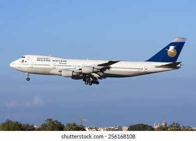 Luqa, Malta September 4, 2010: Hellenic Imperial Airways Boeing 747-281B Finals Runway 31.