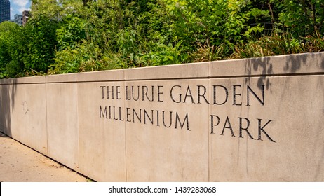 Lurie Garden At Millennium Park In Chicago - CHICAGO, ILLINOIS - JUNE 12, 2019