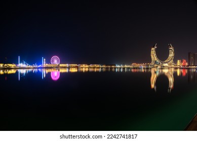 lusail Merina,winter Wonderland with Moon Tower.
Doha Qatar - Shutterstock ID 2242741817