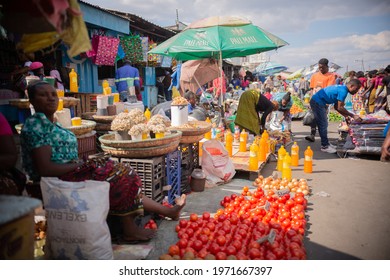 Lusaka, Soweto Market, Zambia, 01th May 2021, African Vendors Street Market, Poor African Economy, Zambian Real People Business, Zambian Town Sellers,