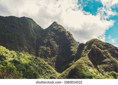 The Lush And Treacherous Mountains Of The Iao Valley On The North Shore Of Maui 