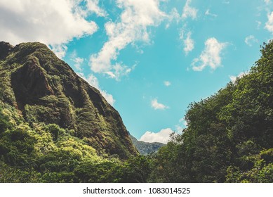 The Lush And Treacherous Mountains Of The Iao Valley On The North Shore Of Maui 