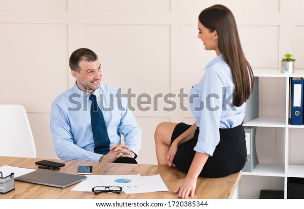 Lustful Boss Flirting Seducing Colleague Woman Stock Photo (Edit Now ...