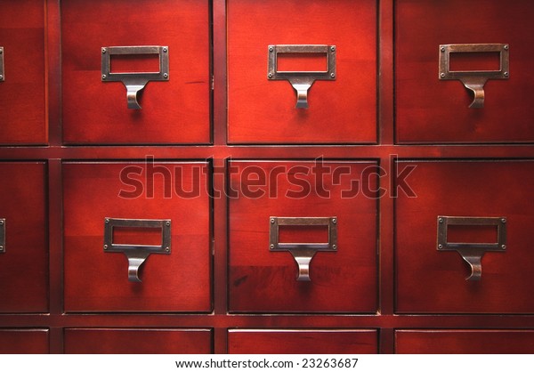 Lustrous Wooden Card File Cabinet Dramatic Stock Photo Edit Now 23263687