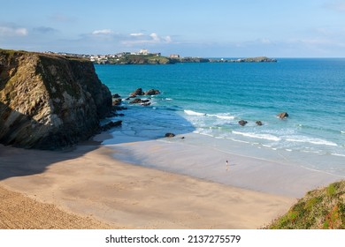 Lusty Glaze Beach Newquay Cornwall England UK - Shutterstock ID 2137275579