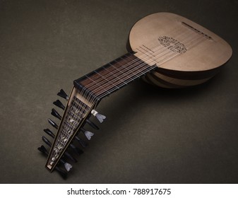 Lute Of The 16th Century. Close-up Details

