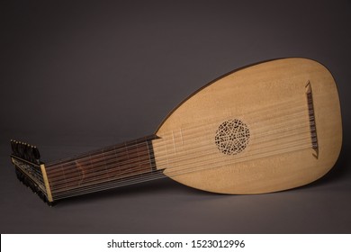 Lute Of The 17th Century. Close-up Details

