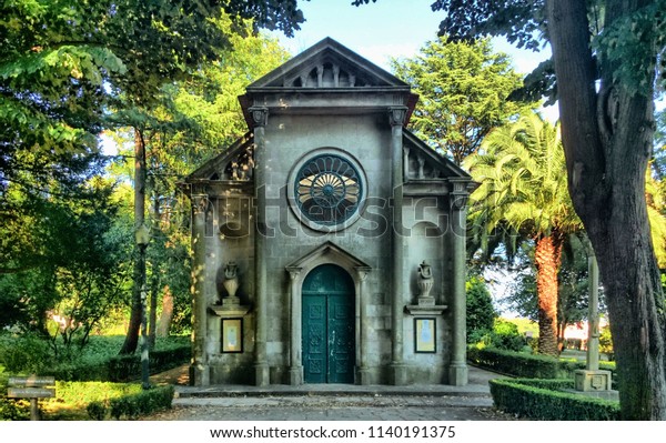 Lutheran church in Cristal Palace gardens, Oporto, Portugal