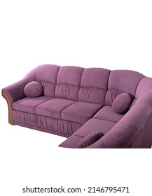 Lux Padded L Sofa Set In Pink Color