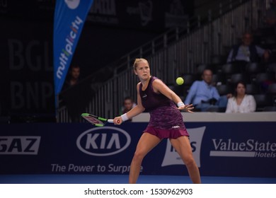 Luxembourg, Luxembourg - 14 October 2019: Tatjana Maria Of Germany Defeated Shelby Rogers Of The USA In The 1st Round Of The Main Draw At The BGL BNP PARIBAS WTA Luxembourg Open