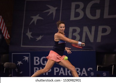 Luxembourg, Luxembourg - 14 October 2019: Tatjana Maria Of Germany Defeated Shelby Rogers Of The USA In The 1st Round Of The Main Draw At The BGL BNP PARIBAS WTA Luxembourg Open