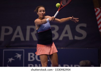 Luxembourg, Luxembourg - 14 October 2019: Tatjana Maria Of Germany Defeated Shelby Rogers Of The USA In The 1st Round Of The Main Draw At The BGL BNP PARIBAS WTA Luxembourg Open