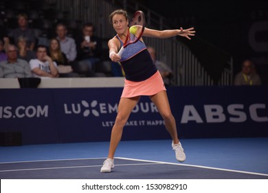 Luxembourg, Luxembourg - 14 October 2019: Tatjana Maria Of Germany Defeated Shelby Rogers Of The USA In The 1st Round Of The Main Draw At The BGL BNP PARIBAS WTA Luxembourg Open